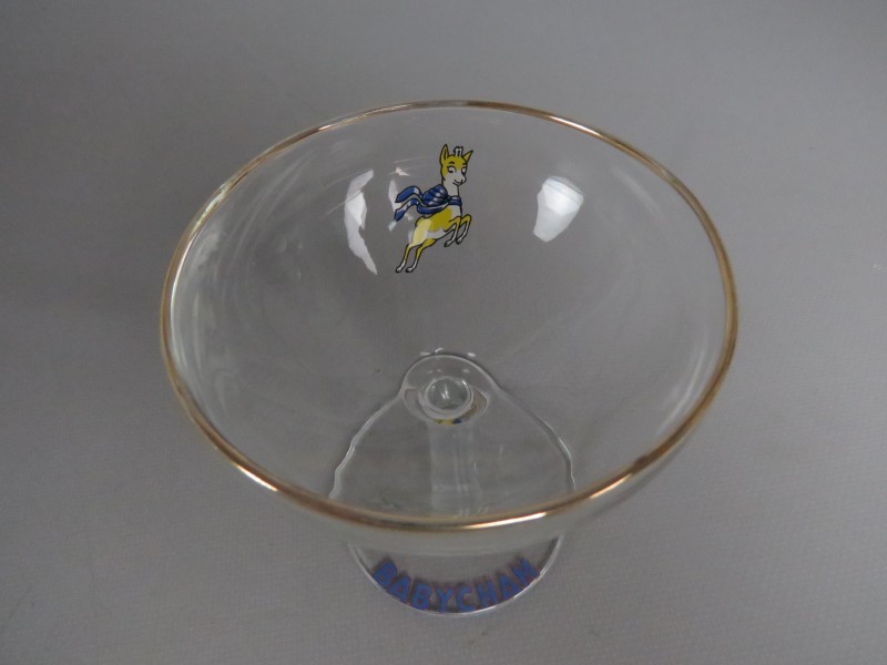 Vintage Babycham champagne glazen