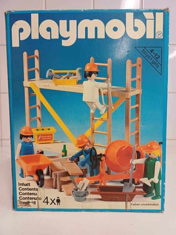 Vintage Playmobil bouwvakkers en steiger