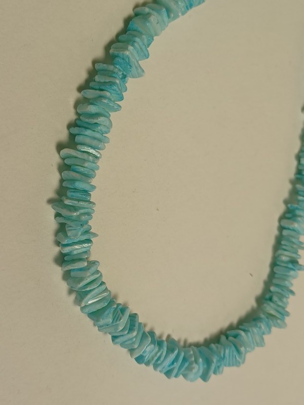 Turquoise blauwe halsketting en armband uit schelpen