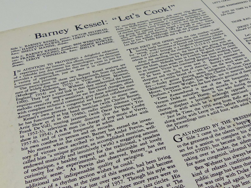 Barney Kessel – Let's Cook! Vinyl.