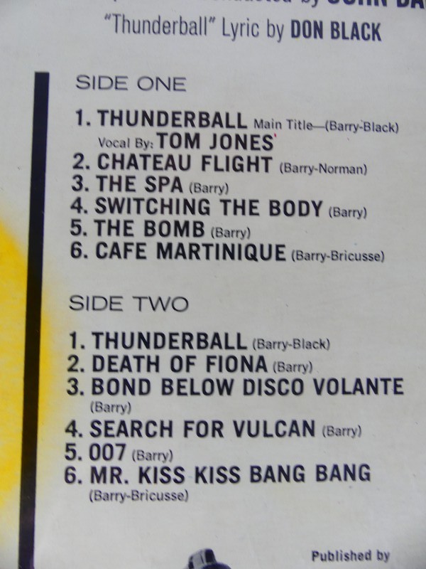 James Bond Soundtrack - Thunderball LP