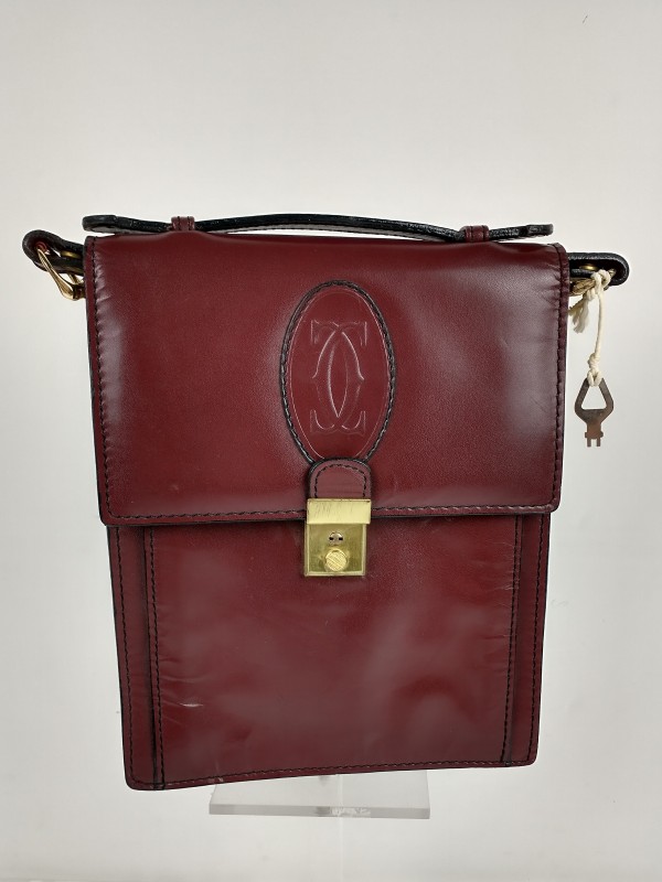 Lederen bordeauxrode 'Cartier' handtas