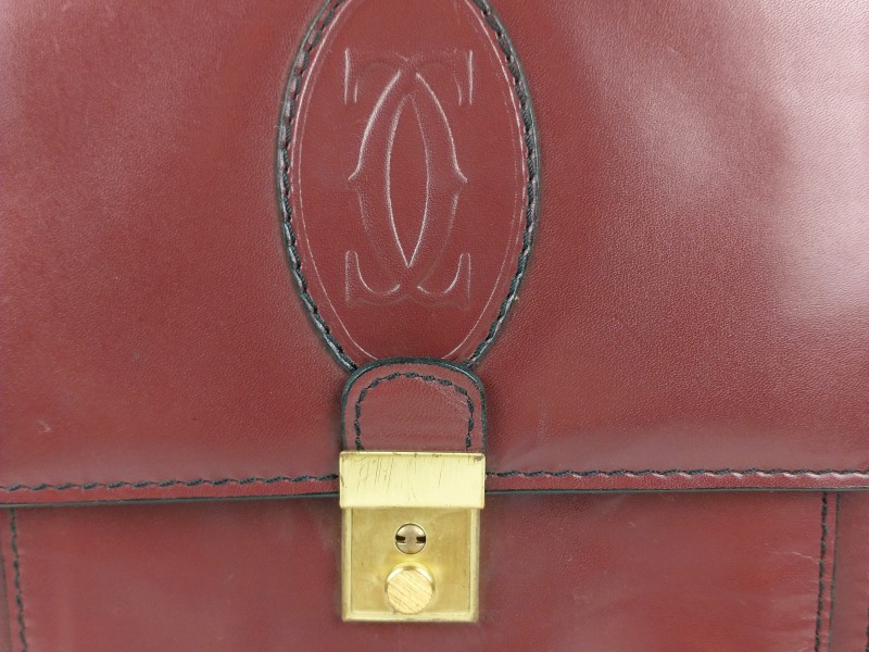 Lederen bordeauxrode 'Cartier' handtas