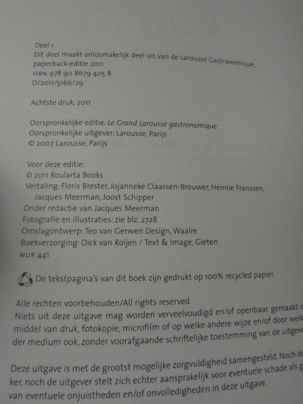 De grote Larousse gastronomique (Nederlandstalig)