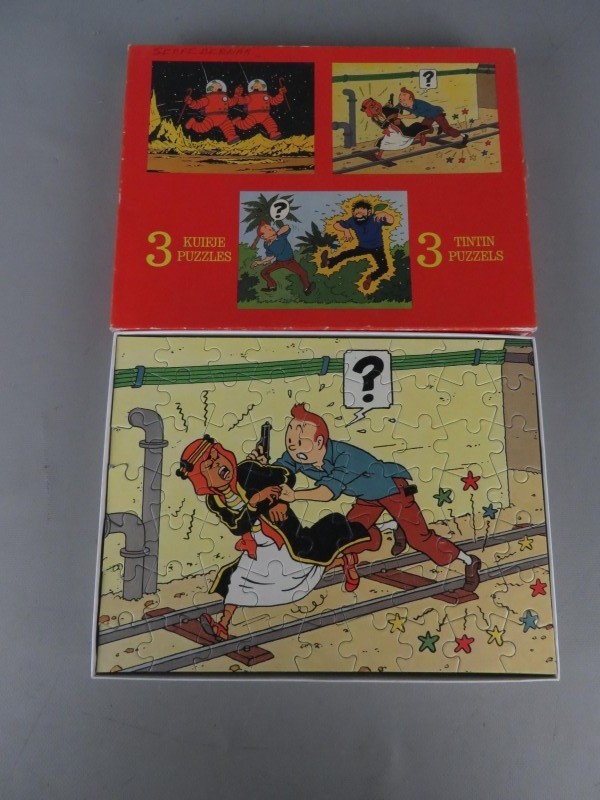 3 vintage Kuifje puzzels (compleet)