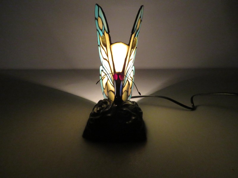 Vlinder lamp in Tiffany stijl + 1 jaar garantie