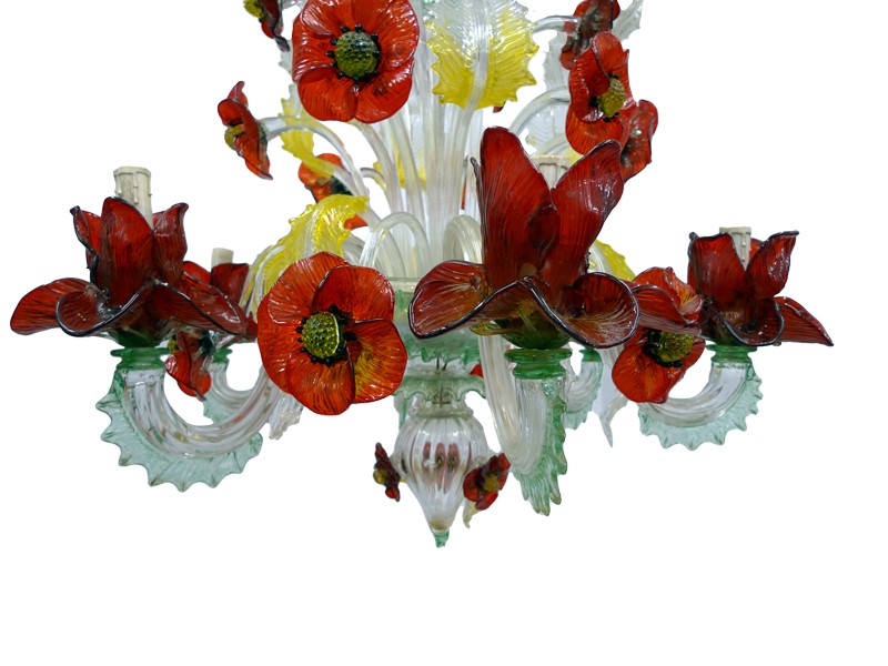 Grote Murano bloemen luchter