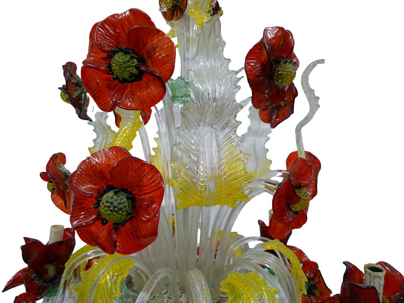 Grote Murano bloemen luchter