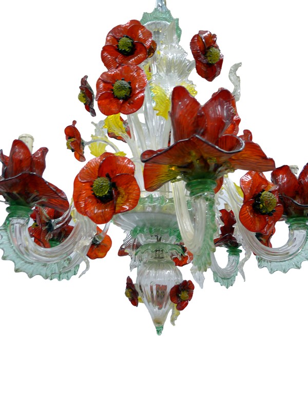 Grote Murano bloemen luchter