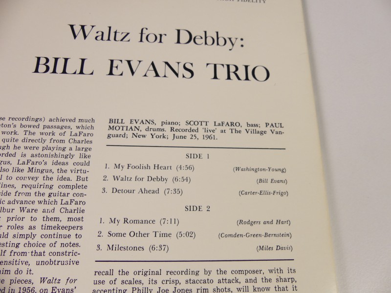 Bill Evans Trio Lp