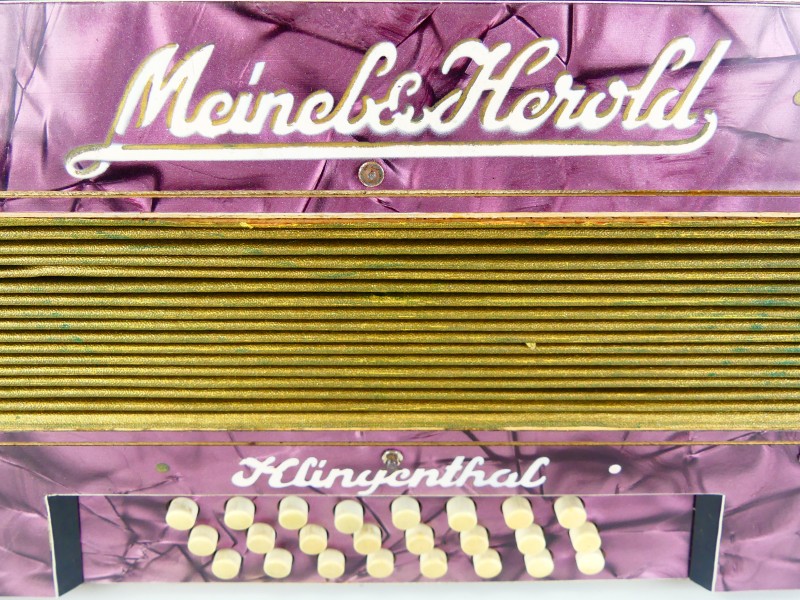 Zeldzame Duitse accordeon Meinel & Herold Klingenthal + originele koffer