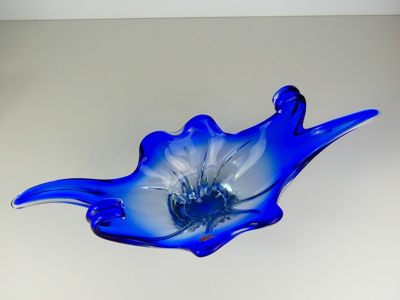 Vintage Blauw Schaal - Murano Italy