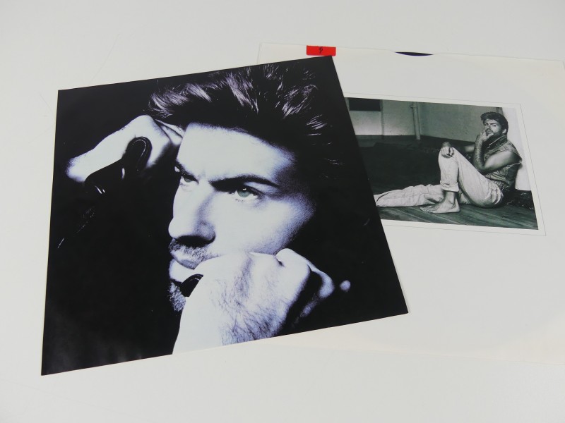 Lp George Michael + Metalen reclamebord