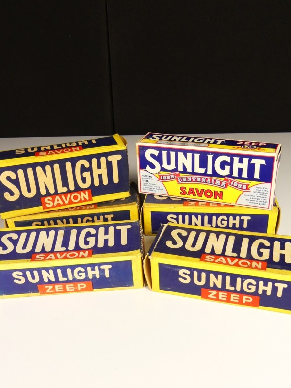 Vintage Sunlight zeep collectie van vier soorten