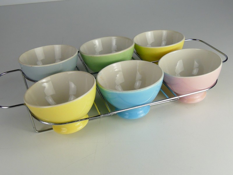 Set Vintage Pastel Kommetjes – Boch Keramiek