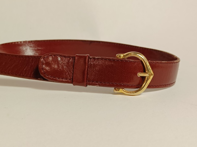 Vintage bordeaux Cartier schoudertas met portefeuille, chequehouder en visitekaarthouder