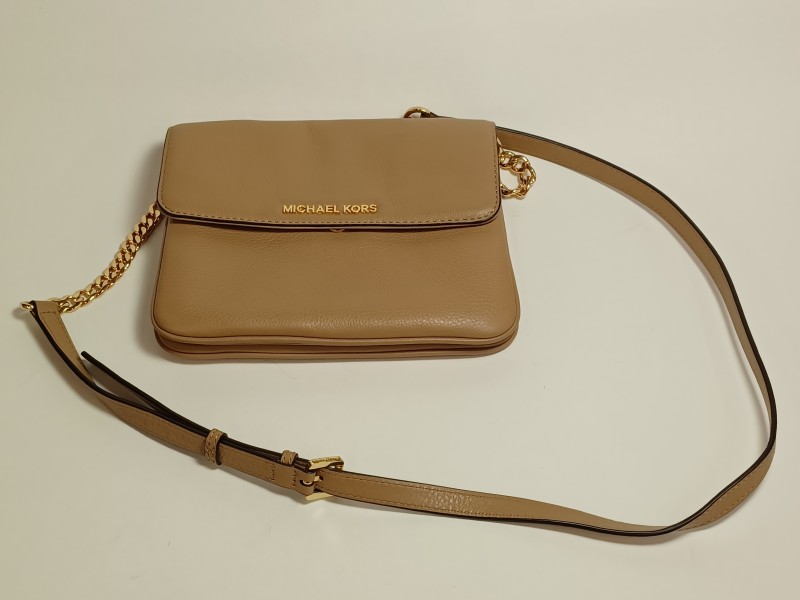 Kleine beige lederen Michael Kors tas