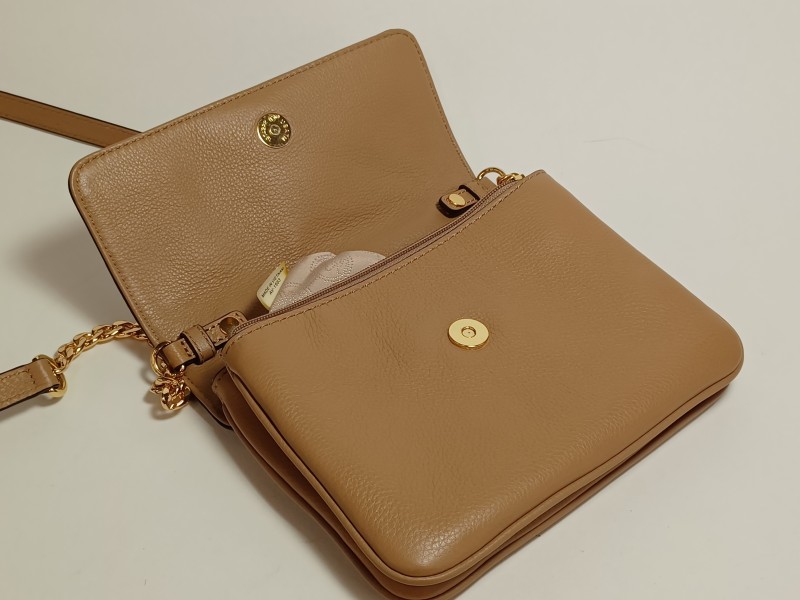 Kleine beige lederen Michael Kors tas