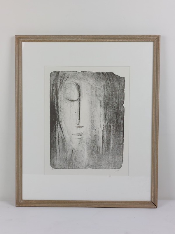 Lithografie 'Moeder met kind' - Dries Van den Broeck (1923-1995)