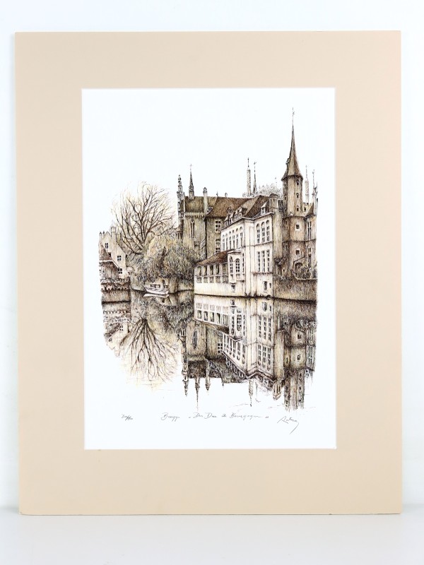 Set van 2 lithografieën Brugge - Luc Putman