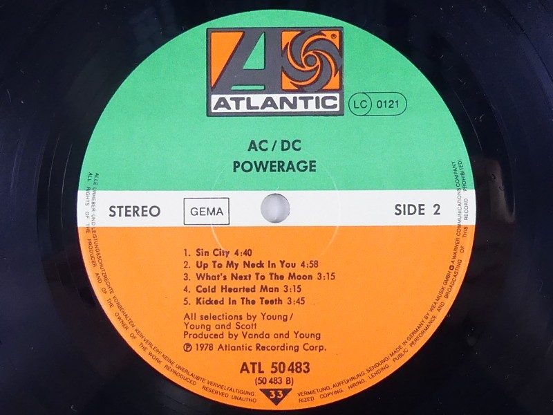 AC/DC – Powerage Lp – eerste Europese persing