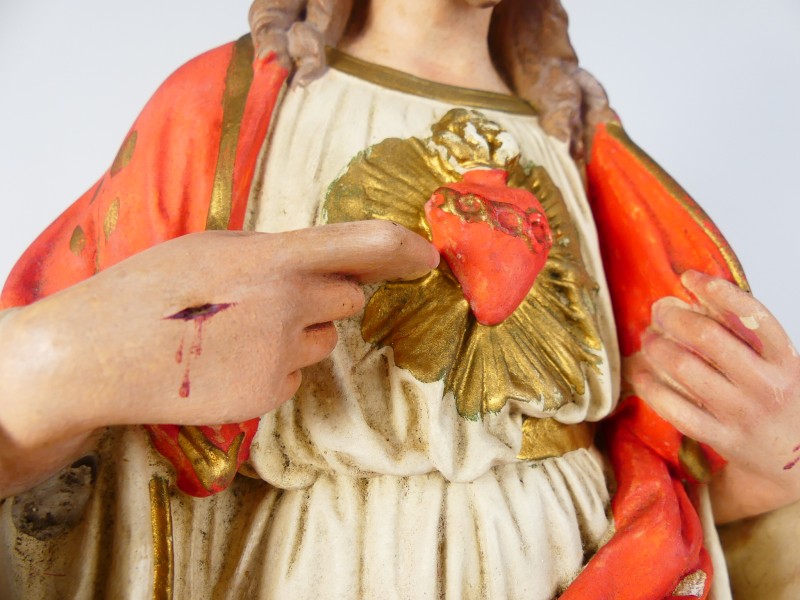 Beeld Jezus Christus Heilig Hart - Gips