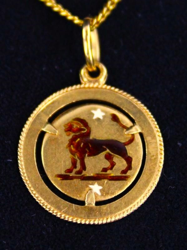 18k gouden leeuwenhanger met ketting