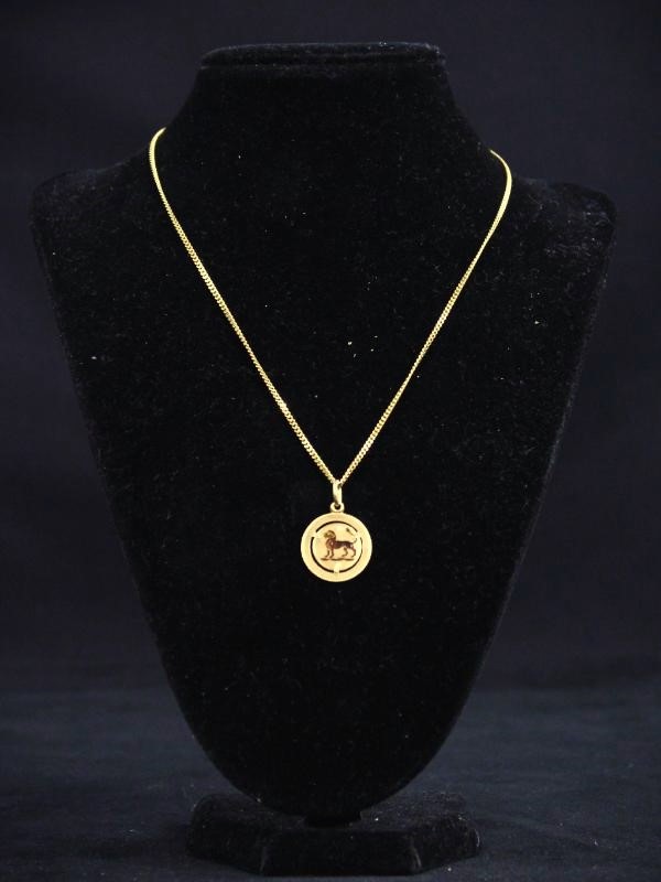 18k gouden leeuwenhanger met ketting