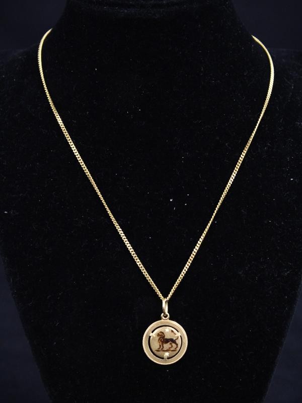 18k gouden leeuwenhanger met ketting