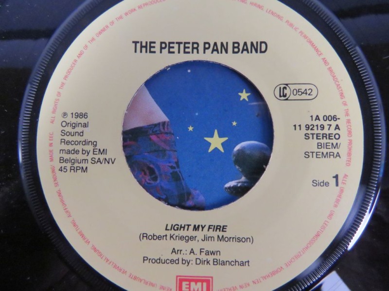 The Peter Pan Band Light my fire vinyl single