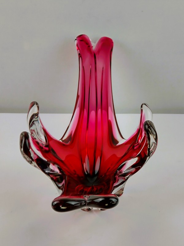 Murano rood/rose kleurige schaal