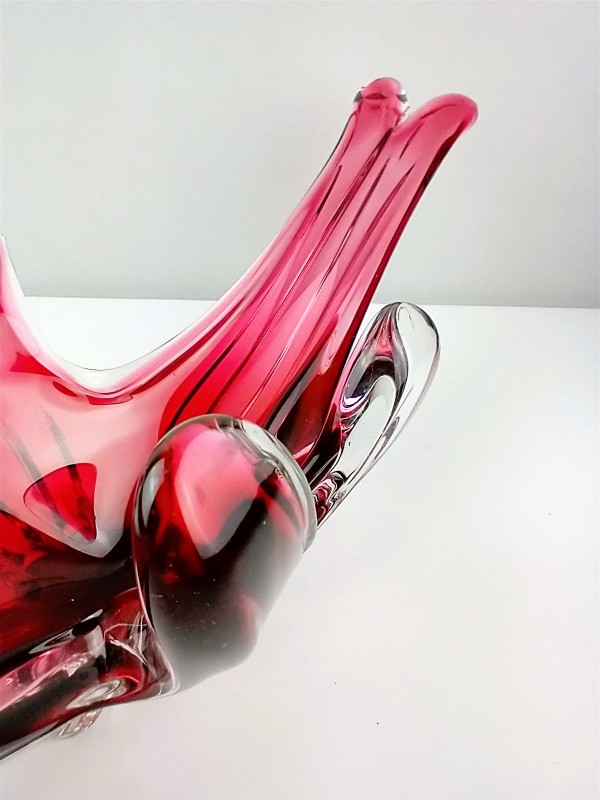 Murano rood/rose kleurige schaal