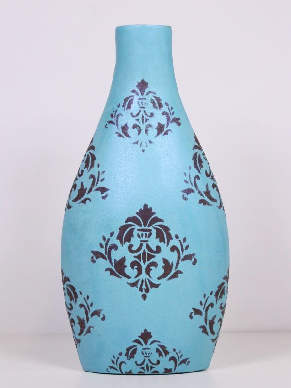 Gebakjes lucht Moederland Mooie keramische vaas blauw turquoise - De Kringwinkel