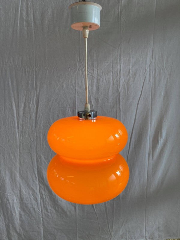 nerveus worden tank Nathaniel Ward Vintage oranje lamp uit glas - De Kringwinkel