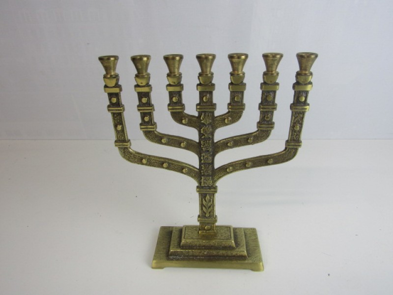 Tien jaar Stamboom Overredend Joodse 7 Armige Kandelaar, Hen Holon Israël, brons/koperkleurig - De  Kringwinkel